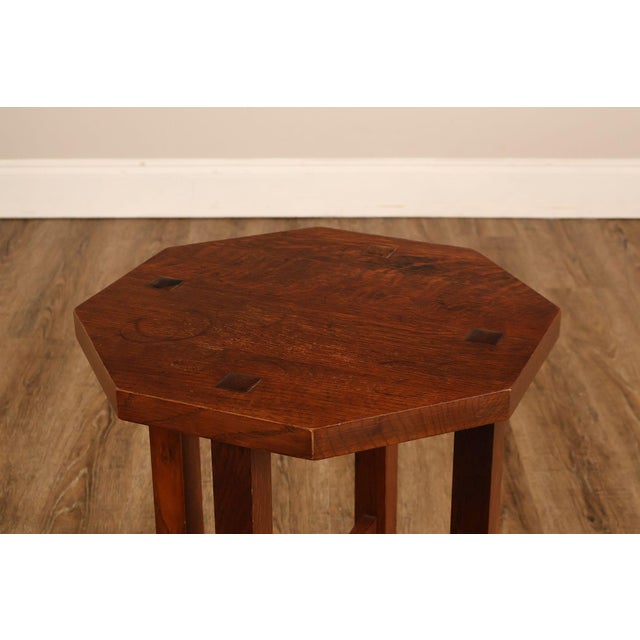 Stickley Mission Collection Oak Octagonal Tabouret Table For Sale - Image 11 of 18