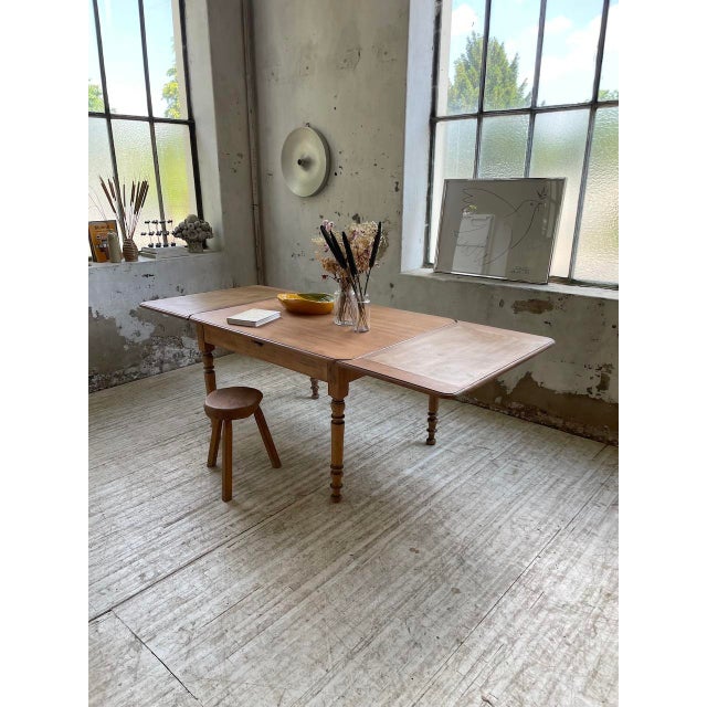 Brown Walnut Farm Table with Extensions, 1950s For Sale - Image 8 of 18