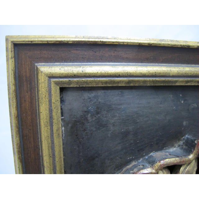 Chinese Qing Dynasty Red Lacquer Gilt Wood Deer & Flower Wall Art Panel For Sale In Portland, OR - Image 6 of 7