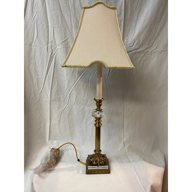 and John Richard Metal and Glass Table Lamp. For Sale - Image 4 of 13