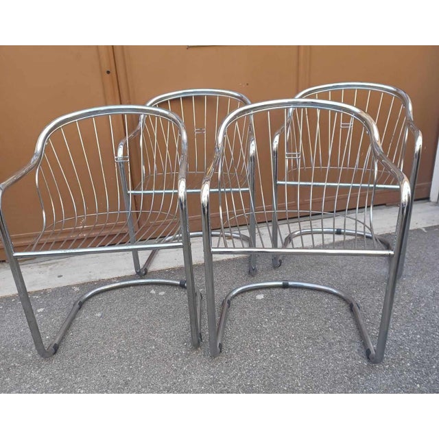 Silver Vintage Italian Sabrina Chairs by Gastone Rinaldi for Rima, 1970s, Set of 4 For Sale - Image 8 of 18