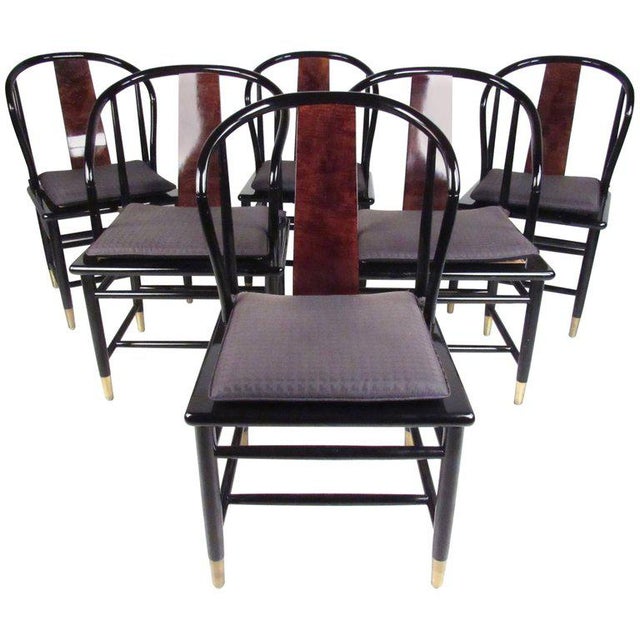Henredon Vintage Modern Black Lacquer & Cane Dining Chairs ... (640 x 640 Pixel)