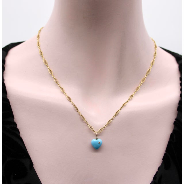 Metal 1970s Vintage 14k Gold Filigree Chain For Sale - Image 7 of 7