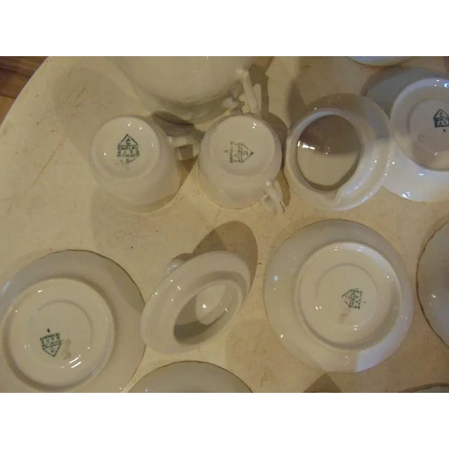 Roccoco Mocca Tea Set, Ćmielów, 1950s, Set of 14 For Sale - Image 6 of 13