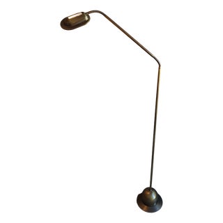 Vintage Adjustable Floor Lamp with Brass-Colored Metal Frame from Fischer Leuchten, 1980s For Sale