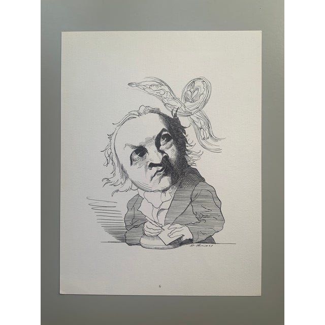 1977 Print Portfolio of Caricatures of Writers & Musicians by David Levine - Set of 14 For Sale - Image 9 of 18
