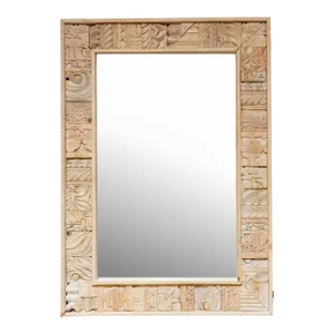 Tribal Motif Carved Mirror
