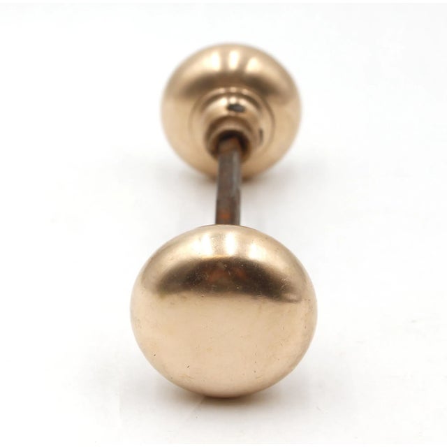 Vintage Polished Brass Passage Door Knob Set - 4 Pieces For Sale - Image 6 of 10