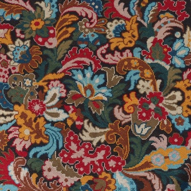 Antique French Louis XIII Floral Needlepoint Tapestry Numbered 19thC For Sale - Image 4 of 7