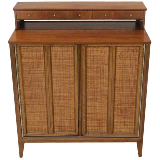 Mid-Century Modern High Chest Dresser With Separate Jewelry Compartment on Top For Sale