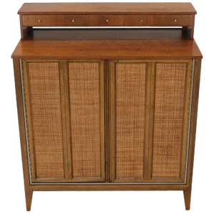 Mid-Century Modern High Chest Dresser With Separate Jewelry Compartment on Top