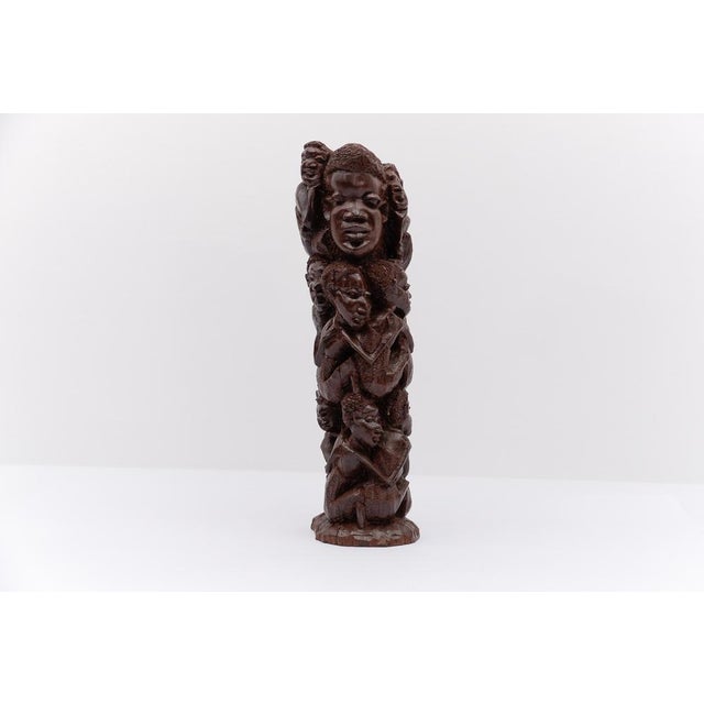 Vintage Tanzanian Makonde Hand-Carved Family Tree, 1970s, Ironwood or Ebony For Sale - Image 3 of 17