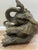 Vintage Resin Mother and Baby Elephant Statue With Trunks Raised For Sale - Image 13 of 16