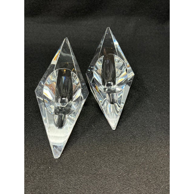 1950s 1950s Pair Baccarat Diamond Crystal Ashtrays For Sale - Image 5 of 8