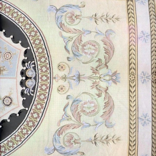 French Oversized Antique French Aubusson Floral & Foliate Wool Tapestry C1930 For Sale - Image 3 of 7