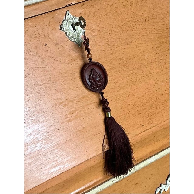 Wood Vintage Regency Carved Detail Secretary Desk For Sale - Image 7 of 9