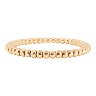 Ladies 14k Yellow Gold Flexible Beads Link Bracelet For Sale