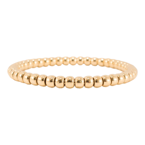 Ladies 14k Yellow Gold Flexible Beads Link Bracelet