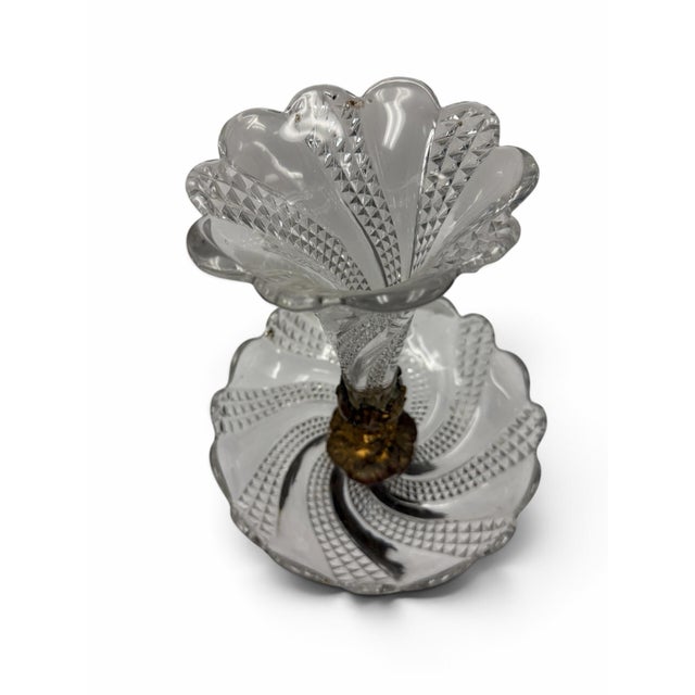 Vintage French Cut Crystal & Gilt Bronze Epergne Centerpiece For Sale - Image 9 of 10