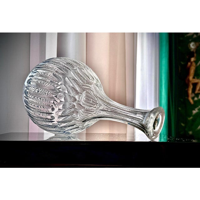 Antique Cut Glass Decanters with Faceted Stoppers, 1890s, Set of 2 For Sale - Image 5 of 16
