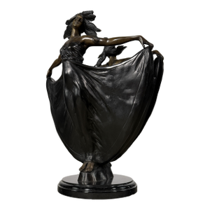 Art Nouveau Bronze Maidens Vase / Planter – Signed H. Beau, 20” Tall