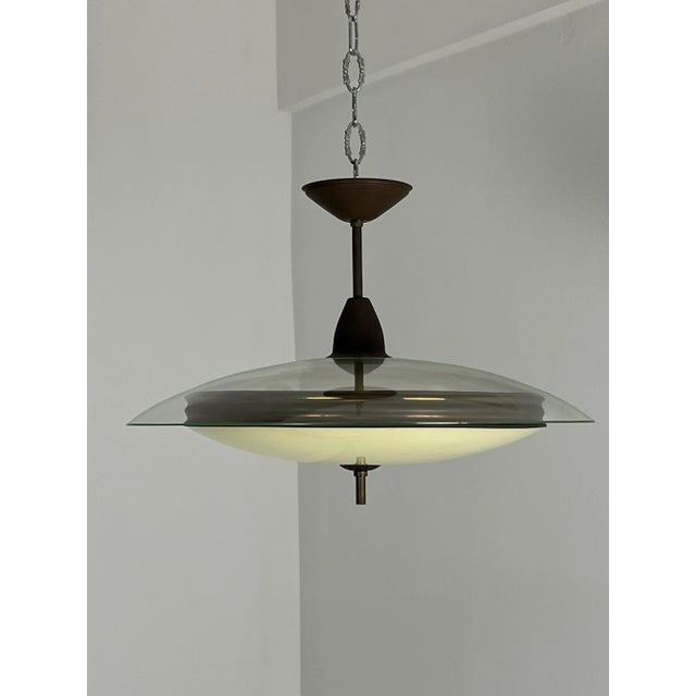 Vintage Murano Glass Pendant in the style of Fontana Arte, 1950s For Sale - Image 12 of 12