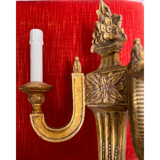 1990s Panache 17.5” Neoclassical Giltwood 2 Light Wall Light Sconce For Sale - Image 5 of 5
