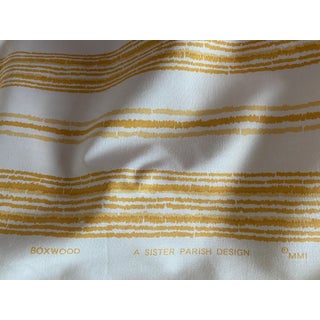 Sister Parish Boxwood Stripe Fabric in Yellow - 4 Yards For Sale