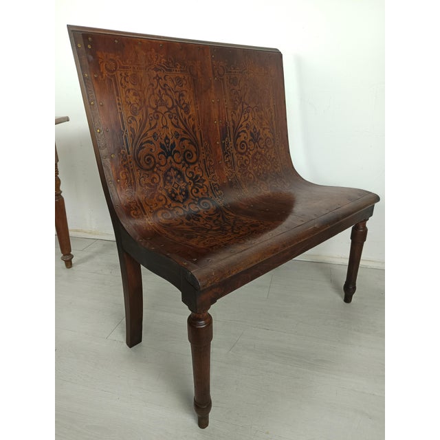 Tan Embossed Bistro Bench from Thonet, 1890s For Sale - Image 8 of 18