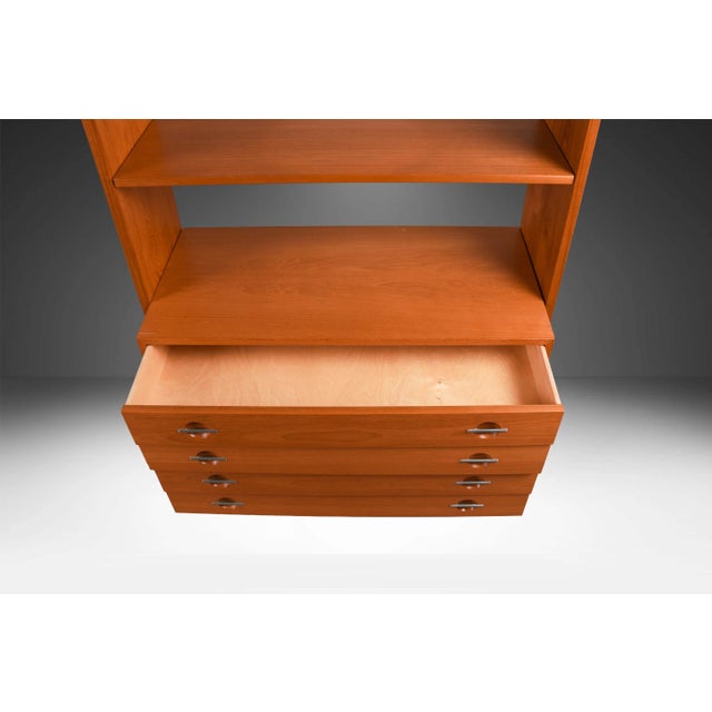 1960s Hans Wegner Danish Teak Single Column Freestanding Wall Unit Room Divider For Sale - Image 5 of 14