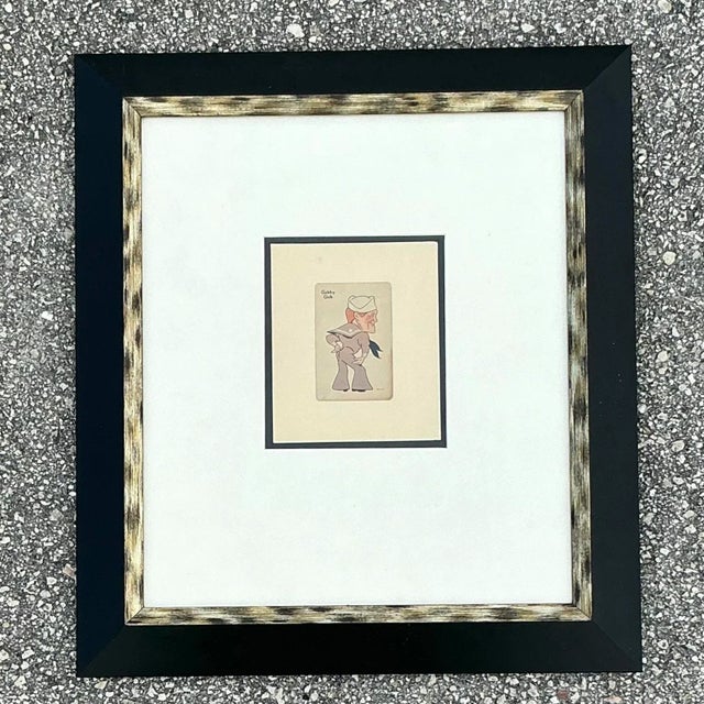 Vintage Boho Framed 1938 Old Maid Playing Card For Sale - Image 4 of 6