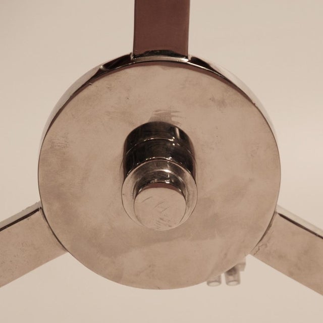 Metal French Art Deco Petitot Style Ceiling Light, 1940s For Sale - Image 7 of 13