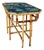 Mid-20th Century Sons-Cunningham Rattan Side Table With Tropical Wallpaper Top For Sale