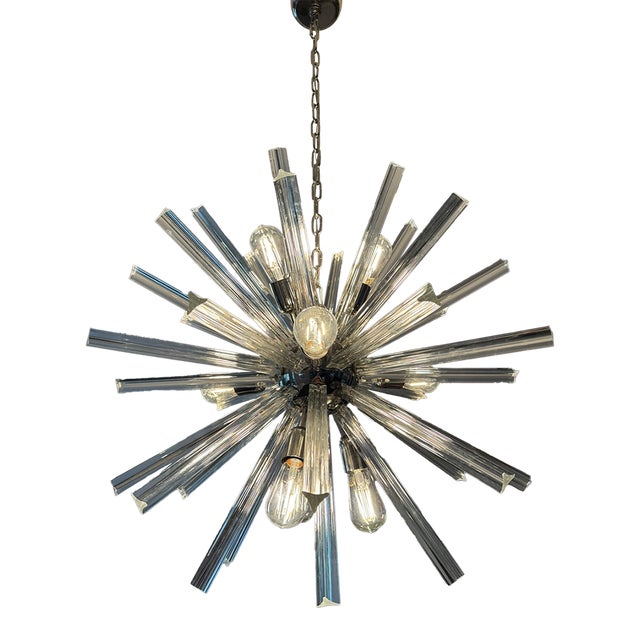 1970s Mid Century Modern Murano Venini Triedi Sputnik Chandelier For Sale