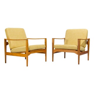 Set of Mid-Century Modern Danish Lounge Chairs in Oak by Niels Koefoed, 1950s For Sale