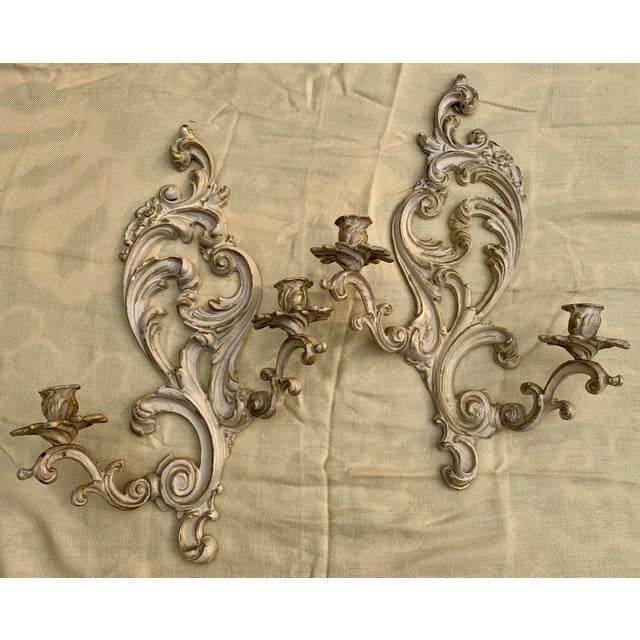 Brass Candle Sconces - a Pair For Sale - Image 10 of 10