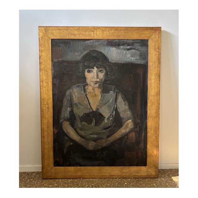 Arnout Colnot, Portrait of a Woman, Verso: Resting Boys, Oil on Board, 1960s, Framed For Sale - Image 4 of 18