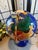 VTG Large Lapis Lazuli Globe W/ Semi Precious Stones 24 In For Sale - Image 11 of 12