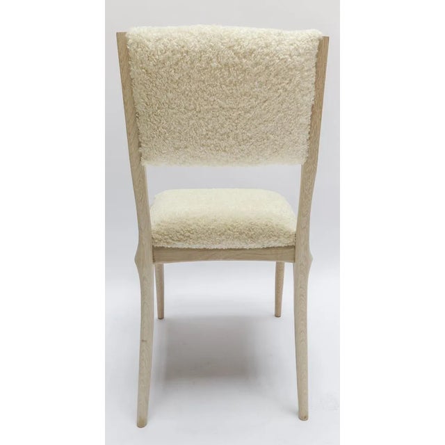 Not Yet Made - Made To Order Custom Mid Century Style Oak Dining Chair in Ivory Boucle For Sale - Image 5 of 8