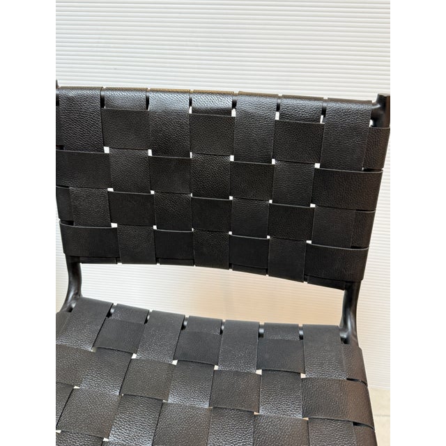 CB2 Mermelada Estudio for Cb2 Woven Leather Counter Stools, Pair For Sale - Image 4 of 12