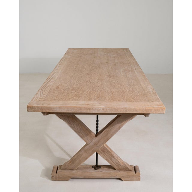 19th Century 19th Century France Antique White Wood Dining Table For Sale - Image 5 of 11