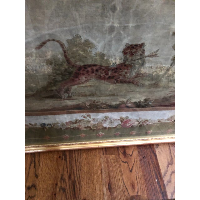 17th Century hunt scene imported from England mid 1990's and framed behind protective glass by a Greensboro frame studio....