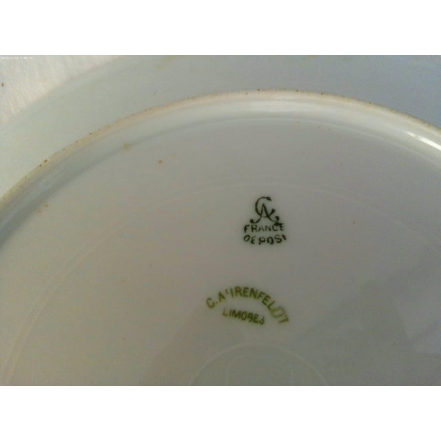 Ceramic Vintage Matched Victorian Design Floral Porcelain Dinner Plates, Set of 6 For Sale - Image 7 of 11