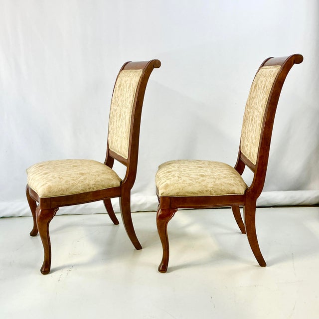 1990s Vintage Thomasville Biedermeier French Empire Neoclassical Scrolled Arm Dining Chairs - Set of 8 For Sale - Image 15 of 18