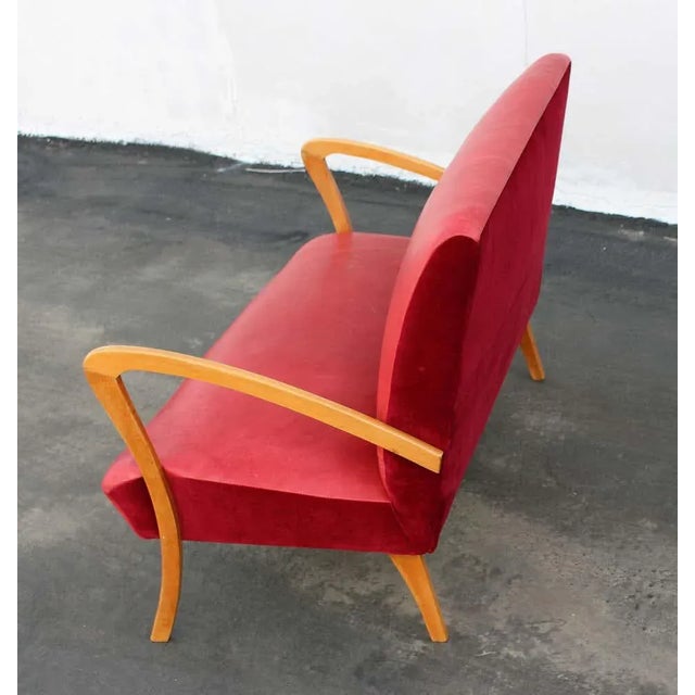 Mid-Century Modern Italian Settee in Style of Paolo Buffa For Sale - Image 3 of 7