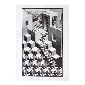 Vintage 20th Century Signed/Dated M. C. Escher Lithograph - "Cycle"