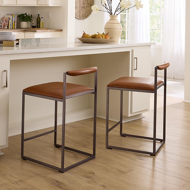 Bradbury Counter Stool, Saddle Leather Contemporary without losing sight of comfort, the clean lines of these effortlessly...