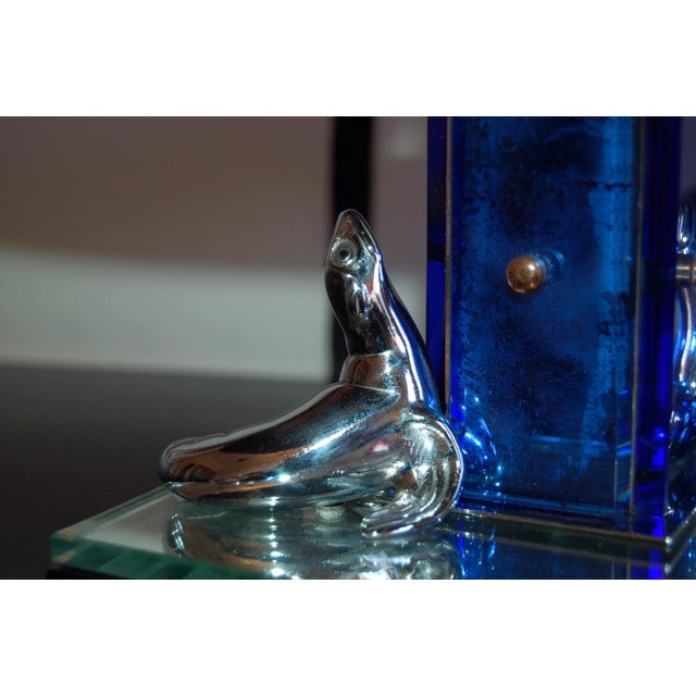 Metal Art Deco Bronze & Tinted Glass Centerpiece from Buschi, 1930s For Sale - Image 7 of 8