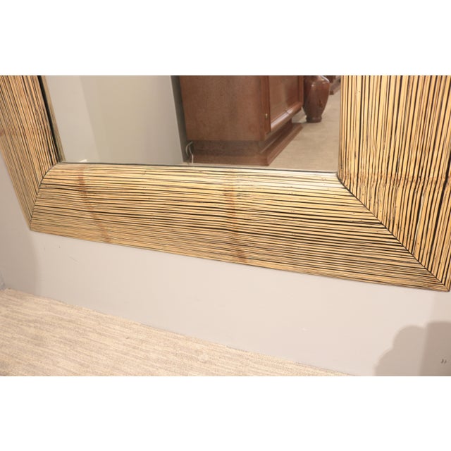 1970s Modernist Oversized Bamboo Wall Mirror For Sale - Image 4 of 18