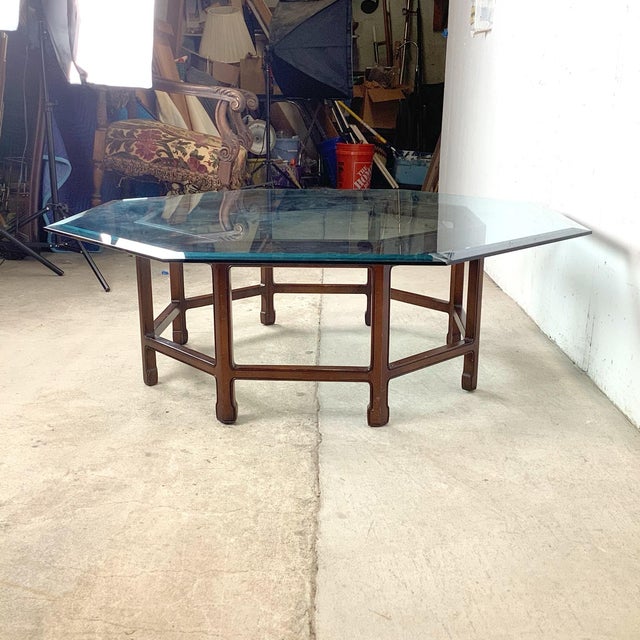 Sculptural Modern Octagonal Vintage Coffee Table- Ming Style For Sale In Philadelphia - Image 6 of 12